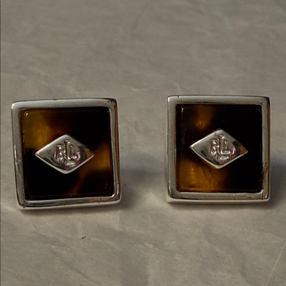 Polo by Ralph Lauren Silver and Brown Earrings